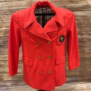 Birnbaum’s New Britain custom made coat exquisite vintage Carlton Del red Polish